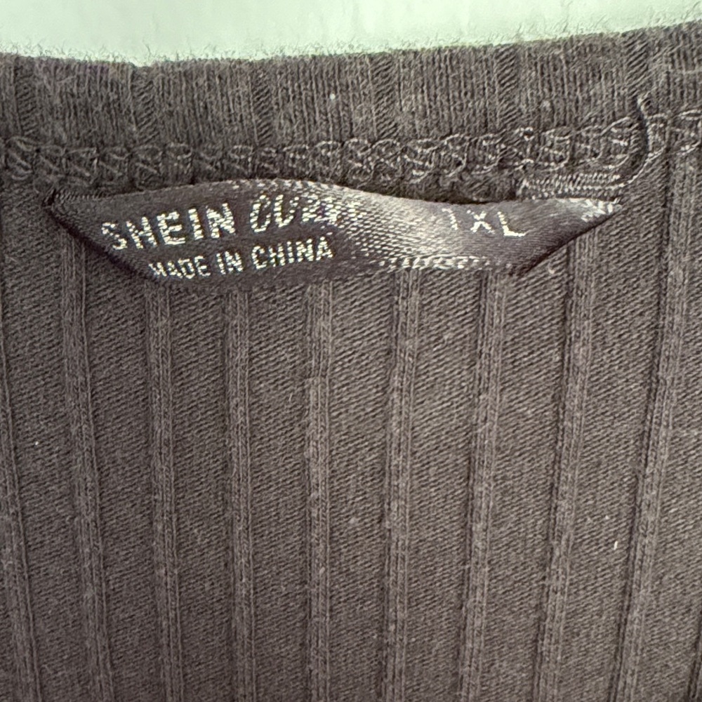 SHEIN Black Ribbed Midi Tank Dress, Size 1X - Picture 2 of 3